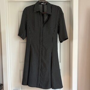 MM Lafleur Black and White Patterned Midi Dress